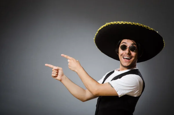 Person wearing sombrero hat in funny concept — Stock Photo, Image