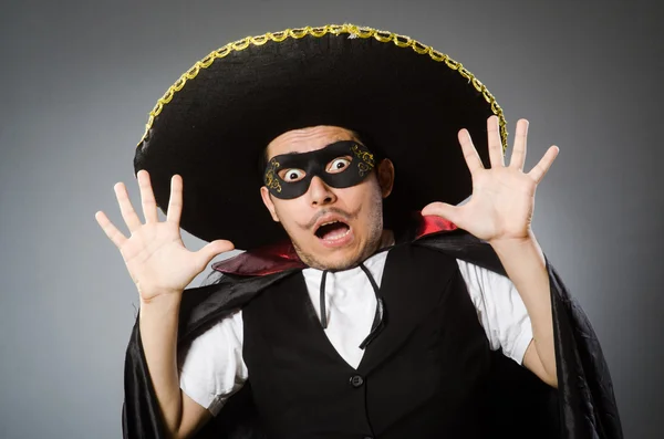 Person wearing sombrero hat in funny concept — Stock Photo, Image