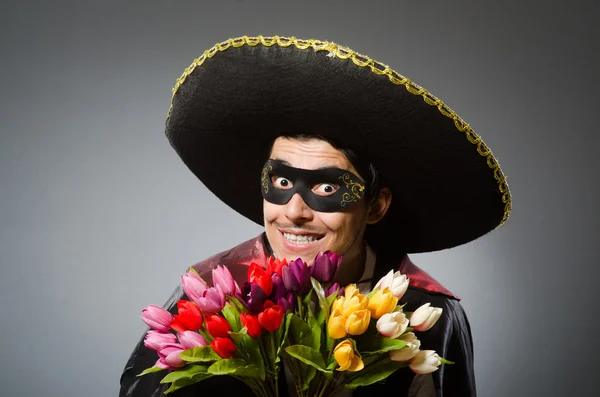 Persona che indossa cappello sombrero in concetto divertente — Foto Stock