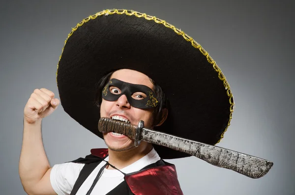 Person wearing sombrero hat in funny concept — Stock Photo, Image