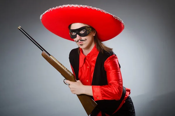 Persoon met sombrero hoed in grappig concept — Stockfoto