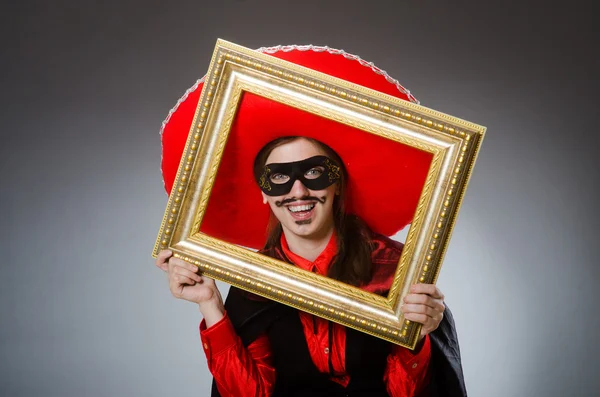 Person wearing sombrero hat in funny concept — Stock Photo, Image