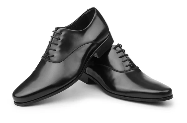 Férfi fekete cipő elszigetelt fehér — Stock Fotó