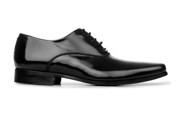 Mužské černé boty izolované na bílém — Stock fotografie