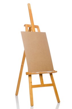 Beyaz arkaplanda Easel izole