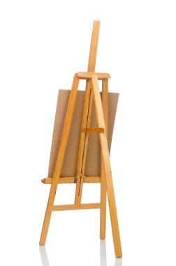 Beyaz arkaplanda Easel izole
