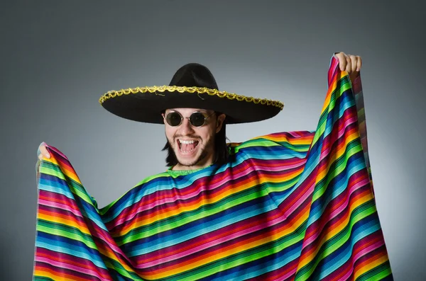 Grappige Mexicaanse dragen sombrero hoed — Stockfoto