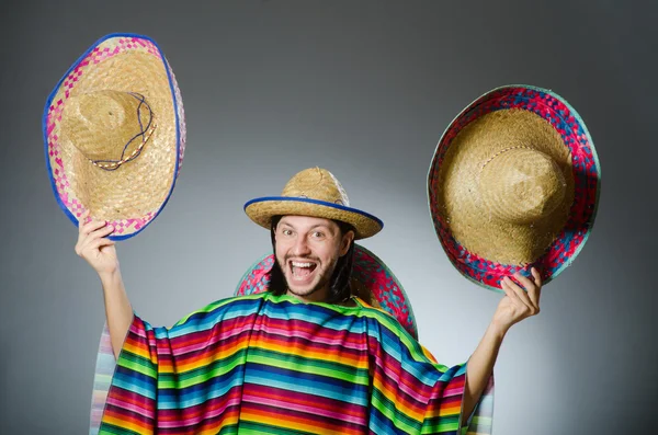 Funny mexican wearing sombrero hat — Stock Photo, Image