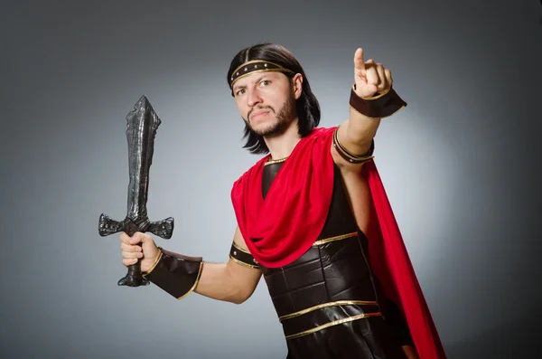 Ρωμαϊκή πολεμιστής με ξίφος σε πλαίσιο — Φωτογραφία Αρχείου