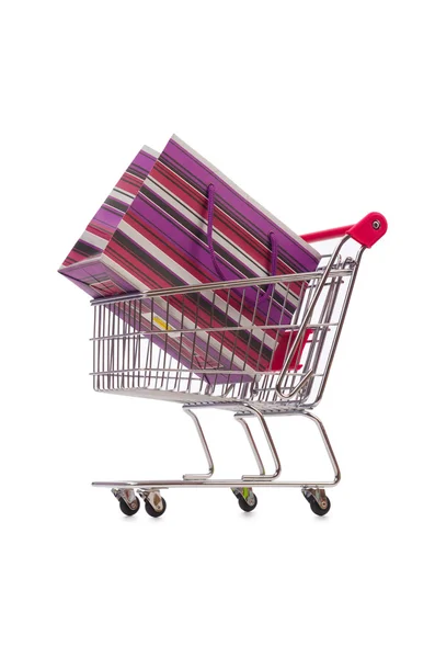 Carrello in vacanza concetto di shopping — Foto Stock