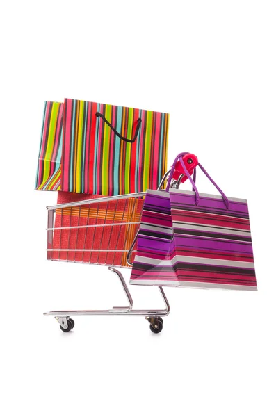 Carrello in vacanza concetto di shopping — Foto Stock