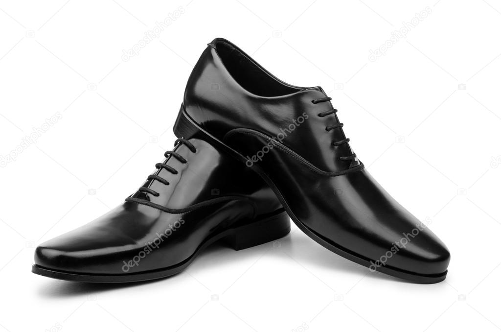 Male black shoes isolated on white