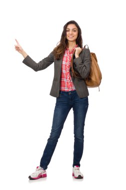 Beyaz tenli genç öğrenci.