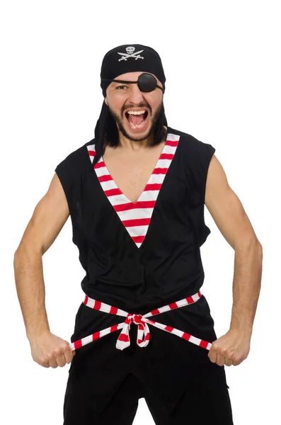 Hombre pirata aislado en el fondo blanco — Foto de Stock