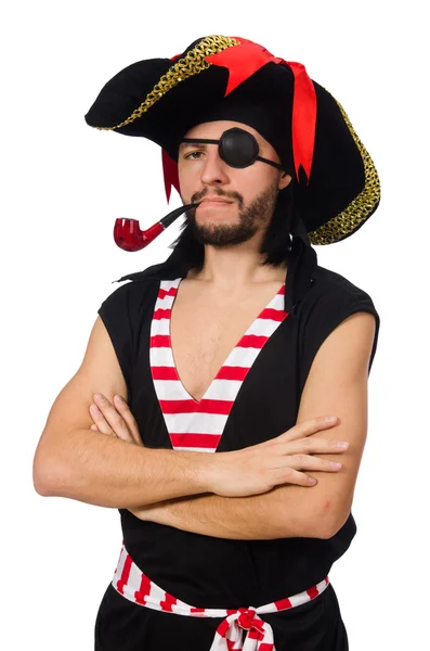 Uomo pirata isolato sullo sfondo bianco — Foto Stock