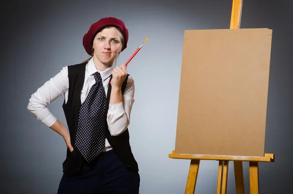 Funny artist working in the studio — Stock Photo, Image