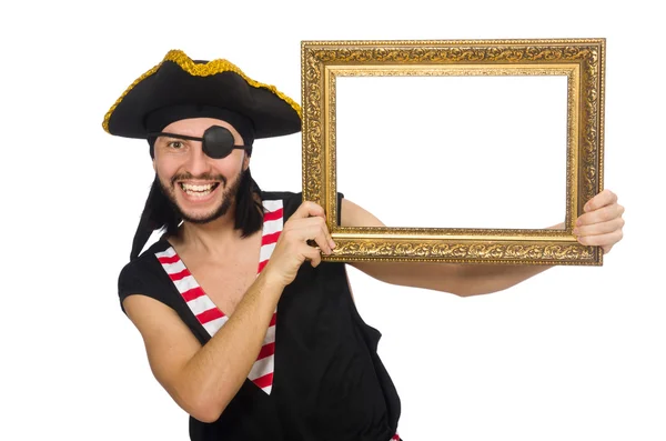 Человек пират изолирован на белом фоне — стоковое фото
