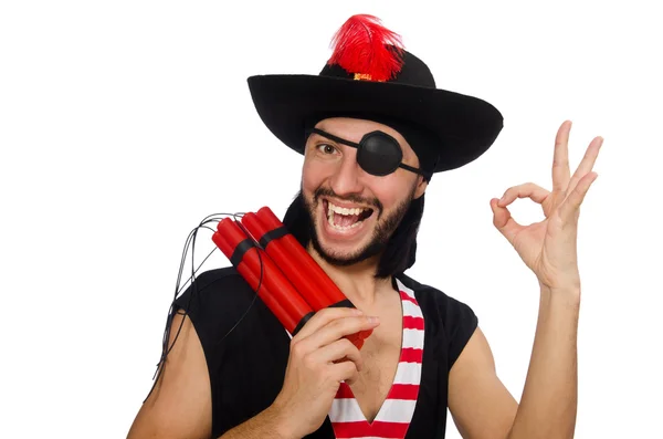 Mand pirat isoleret på den hvide baggrund - Stock-foto
