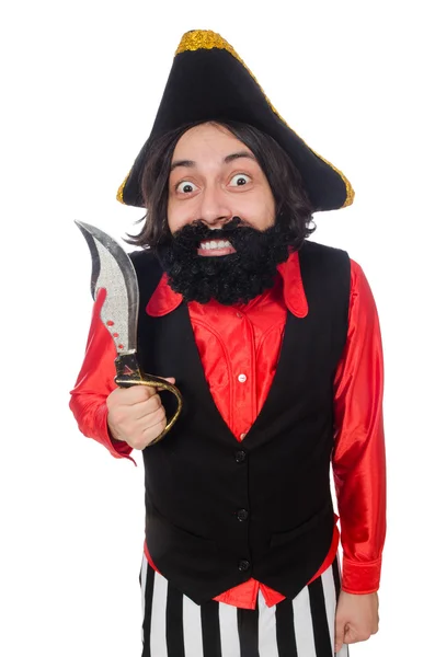 Funny pirate isolated on the white — Stock Photo, Image