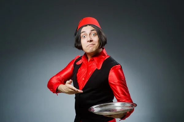 Man wearing red fez hat — Stock Photo, Image