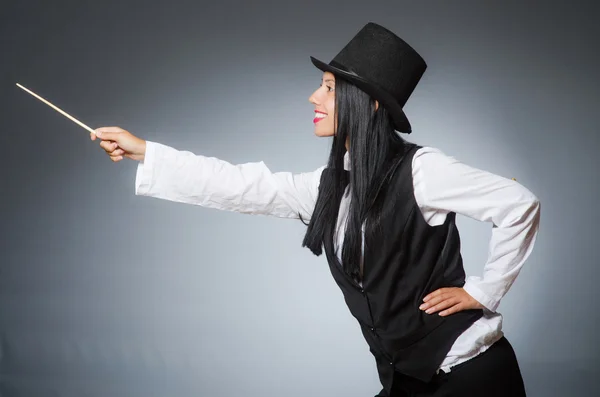 Woman magician in funny concept — Stock Photo, Image