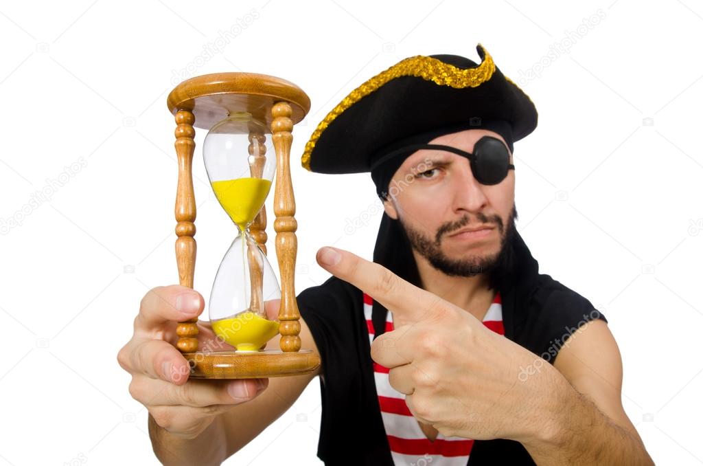 Man pirate isolated on the white background