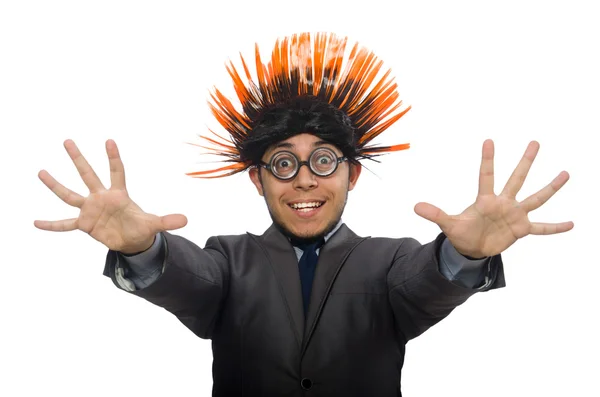 Homem engraçado com penteado mohawk — Fotografia de Stock