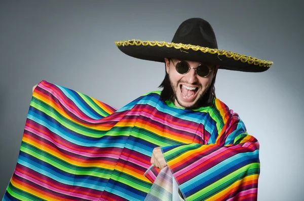 Funny mexican wearing sombrero hat — Stock Photo, Image