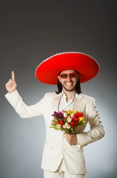 Persona che indossa cappello sombrero in concetto divertente — Foto Stock