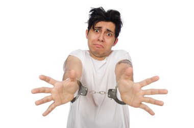 Funny man suffering from mental disorder clipart