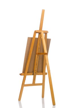 Beyaz arkaplanda Easel izole