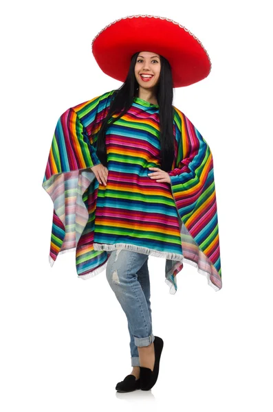 白の面白いコンセプトでメキシコの女 — ストック写真