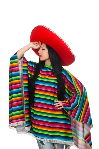 Mujer mexicana en concepto divertido en blanco — Foto de Stock