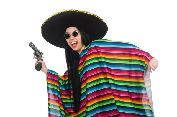 白の面白いコンセプトでメキシコの女 — ストック写真