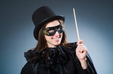 Woman magician in funny concept clipart