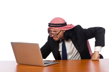 Beyaz bilgisayarlı Arap işadamı