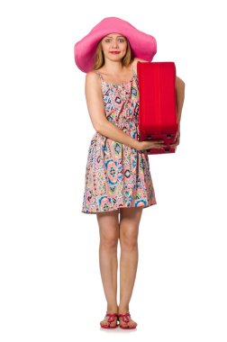 Beyaz üzerinde seyahat eden kadın