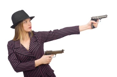 Silahlı bir gangster kadın beyazları soyutladı.