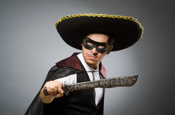 Personne portant un chapeau sombrero dans un concept drôle — Photo