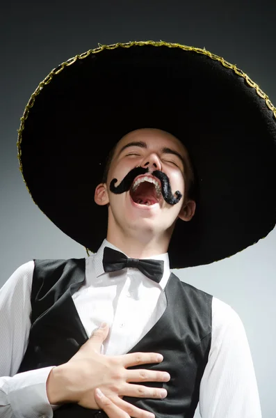 Person wearing sombrero hat in funny concept — Stock Photo, Image