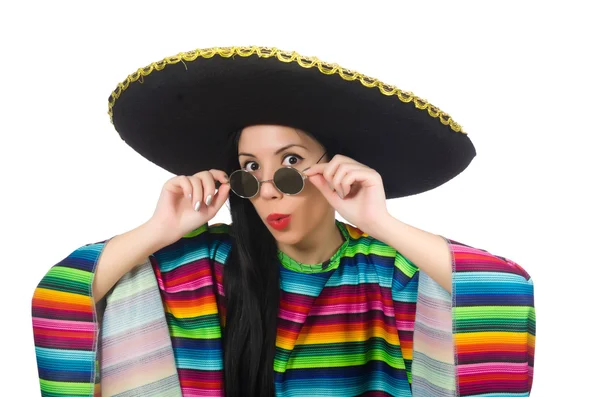 Meksykańskie kobiety w zabawny koncepcja na białym tle — Zdjęcie stockowe