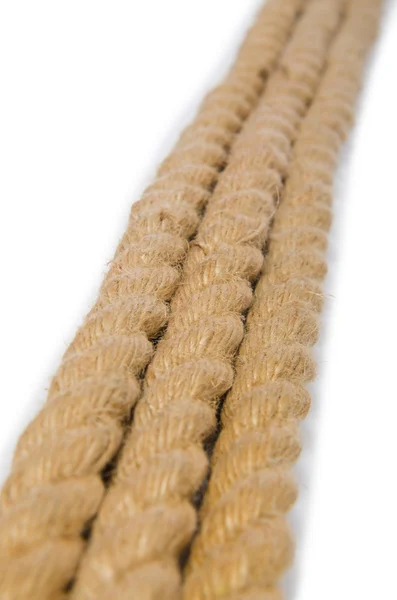 Концепция с длинной конопляной веревкой — стоковое фото