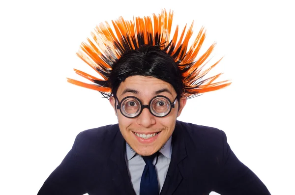 Homem engraçado com penteado mohawk — Fotografia de Stock