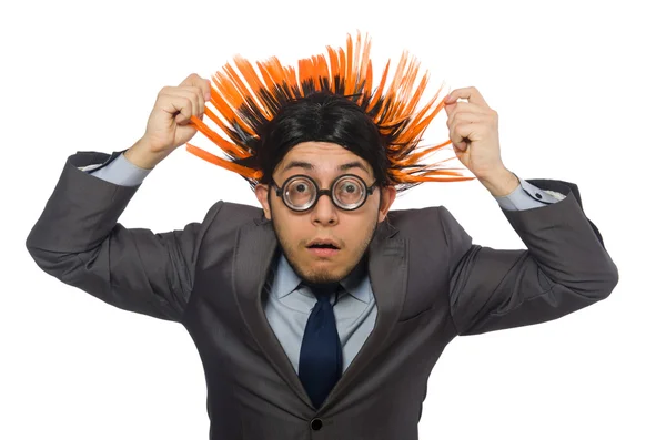 Homem engraçado com penteado mohawk — Fotografia de Stock