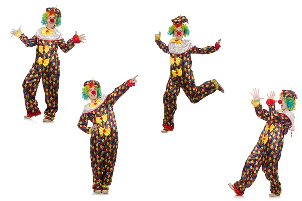Set van clown foto 's geïsoleerd op wit — Stockfoto