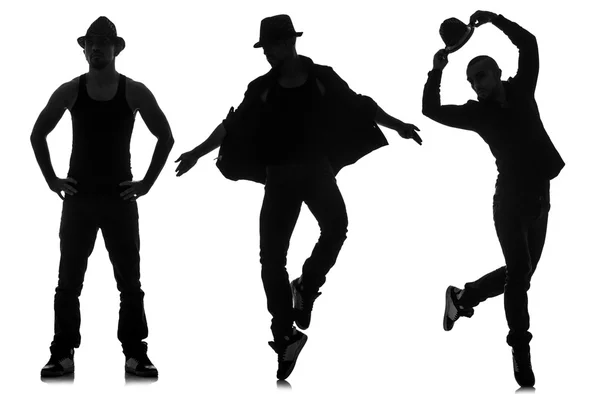 Silhouetten van dansers in dansconcept — Stockfoto