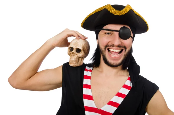 Uomo pirata isolato sullo sfondo bianco — Foto Stock