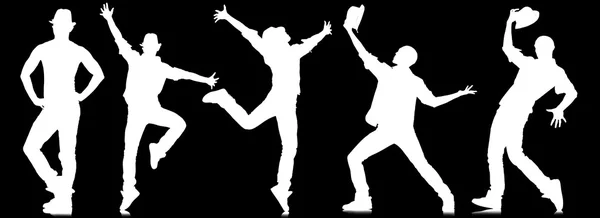 Silhouetten van dansers in dansconcept — Stockfoto