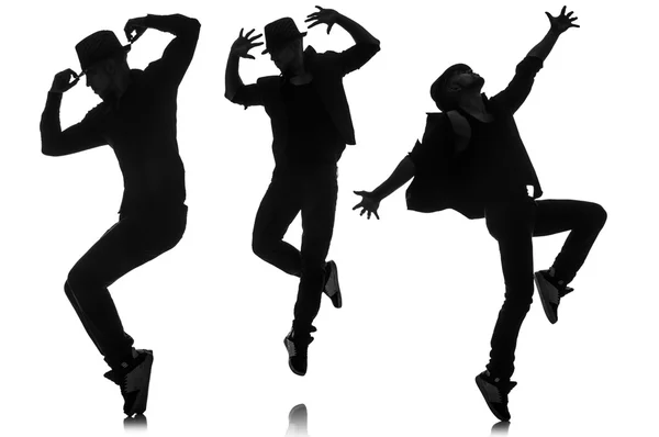 Silhouettes de danseurs en concept de danse — Photo