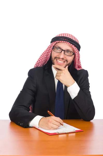 Arabischer Geschäftsmann isoliert auf weißem Grund — Stockfoto